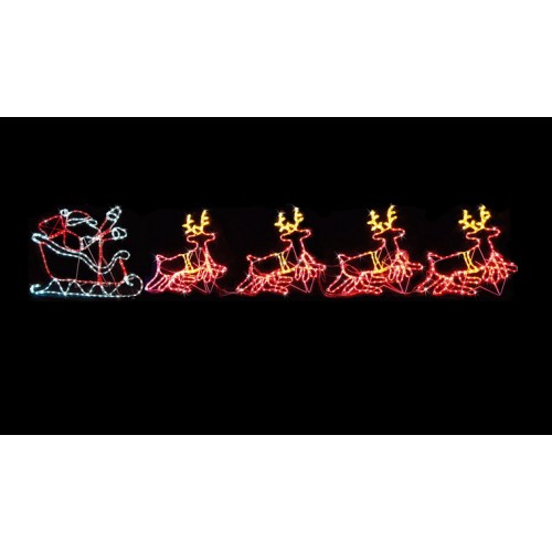 Flying Santa with 4 Reindeers 380cm by 73cm